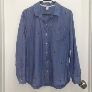 Old Navy Classic Fit Poplin Button Down Shirt (L)